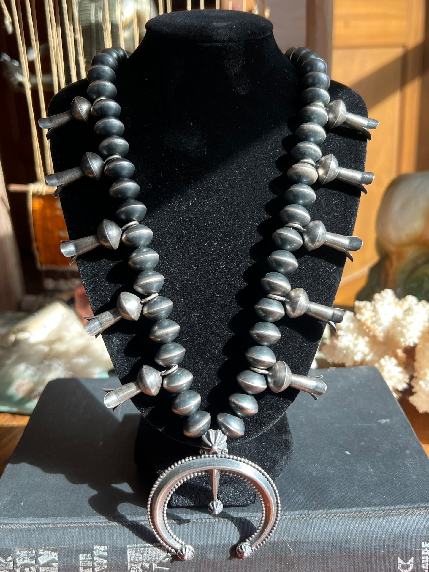 “P+H” Sterling Silver Squash Blossom Necklace