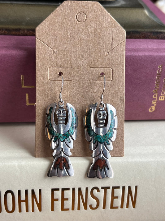 “TIC” Crushed Inlay Peyote Drop Earrings