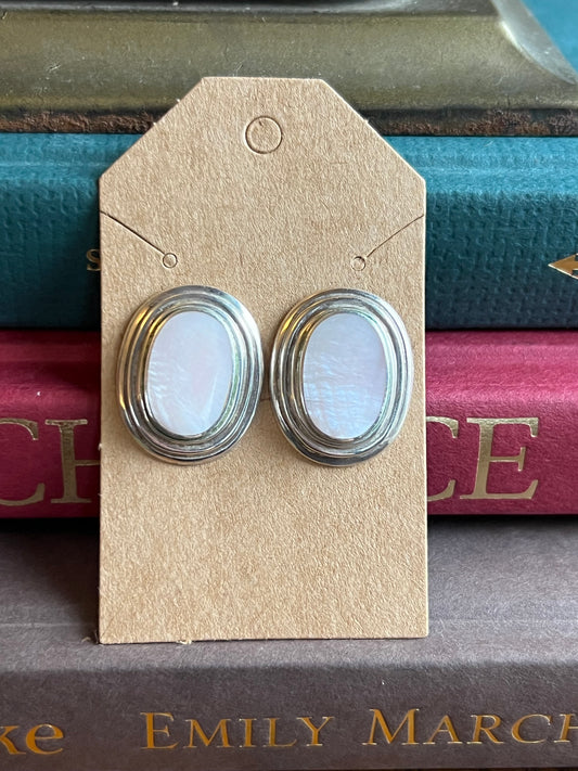 Mother of Pearl Sterling Silver Post Earrings
