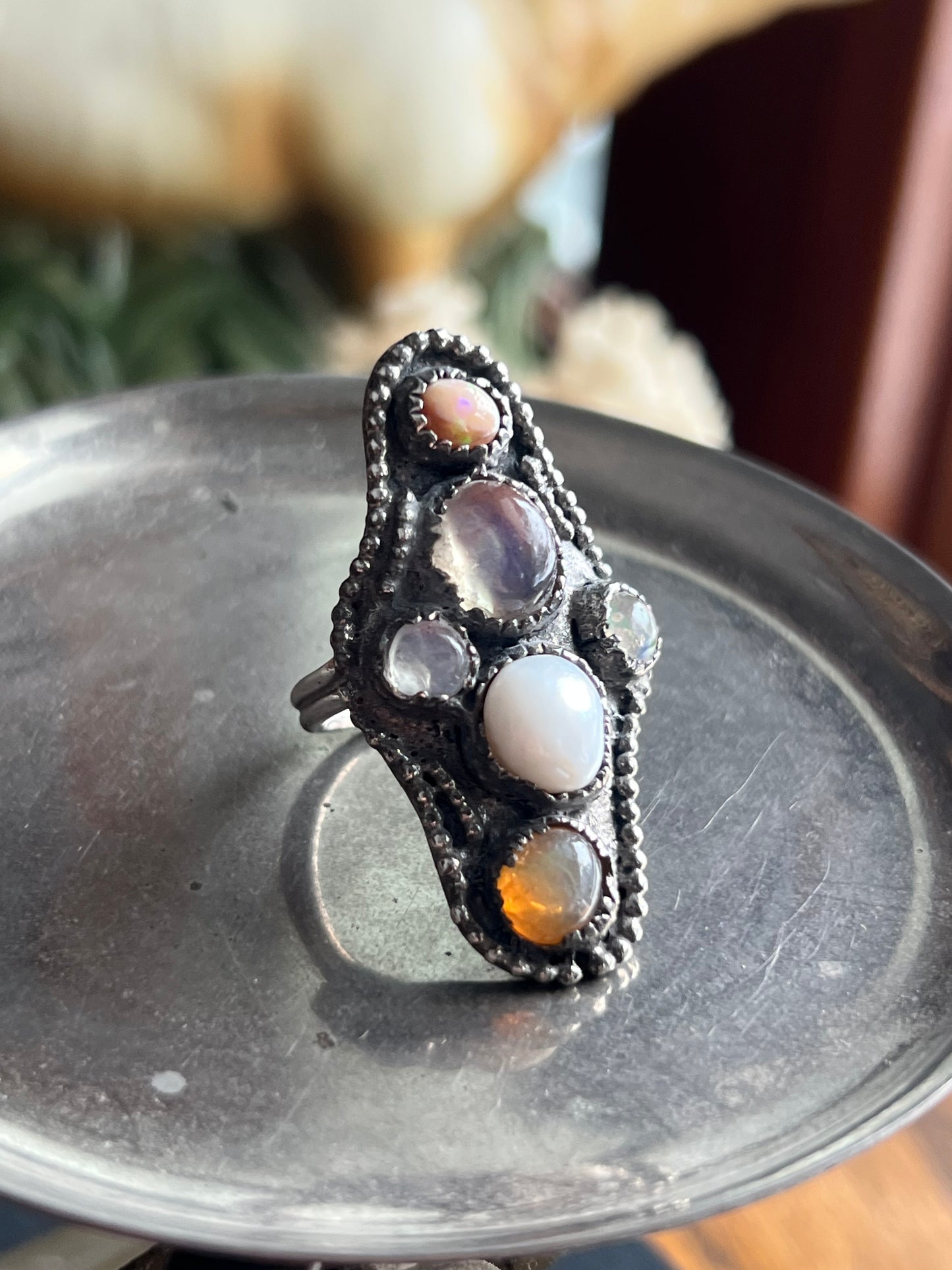 Multi Stone Unique Ring