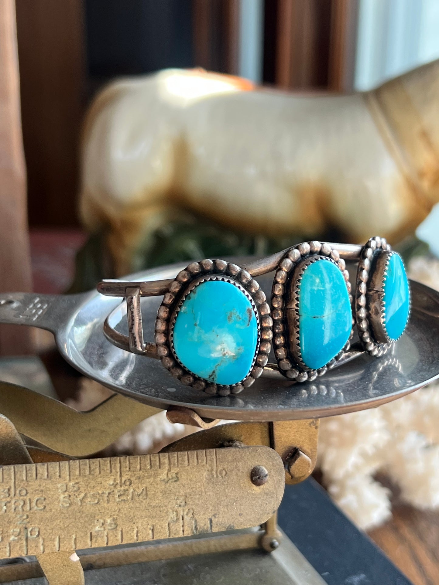 Kingman Turquoise 3-Stone Cuff