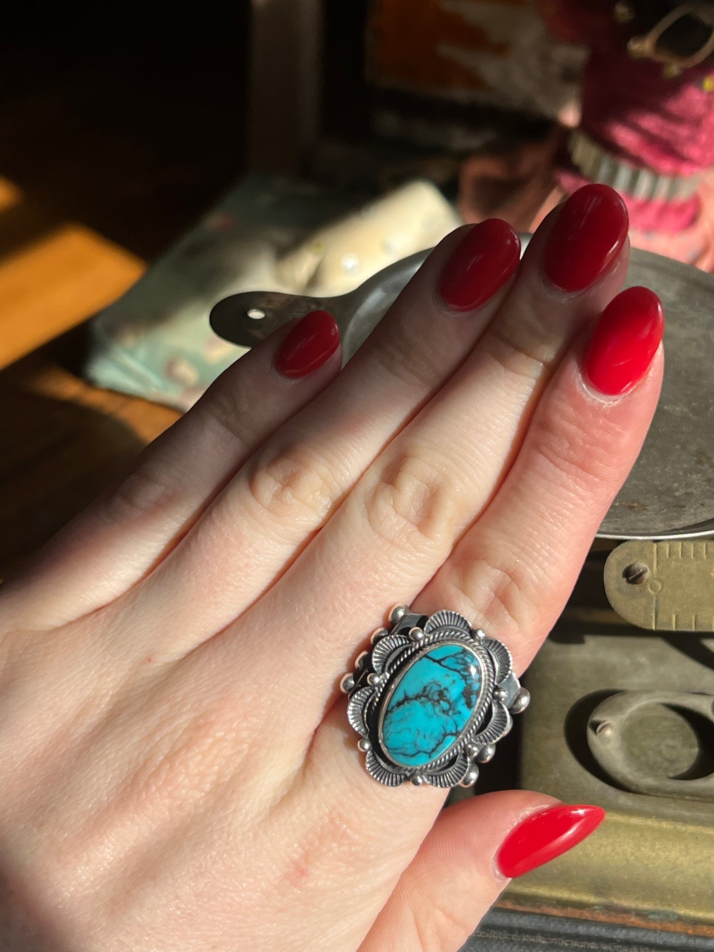 Sleeping Beauty Turquoise Sterling Silver Ring