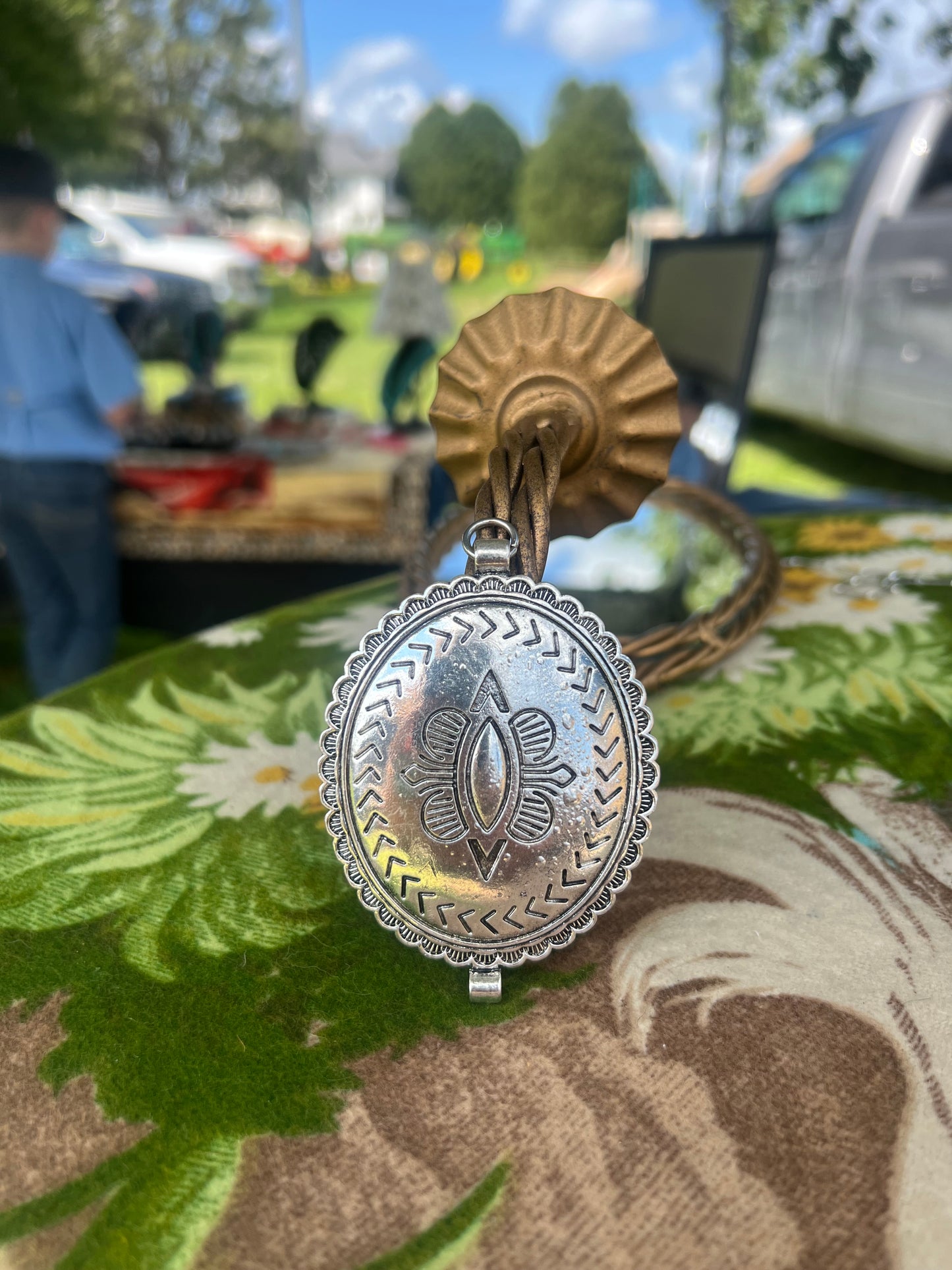 Large Silver Conch Pendant