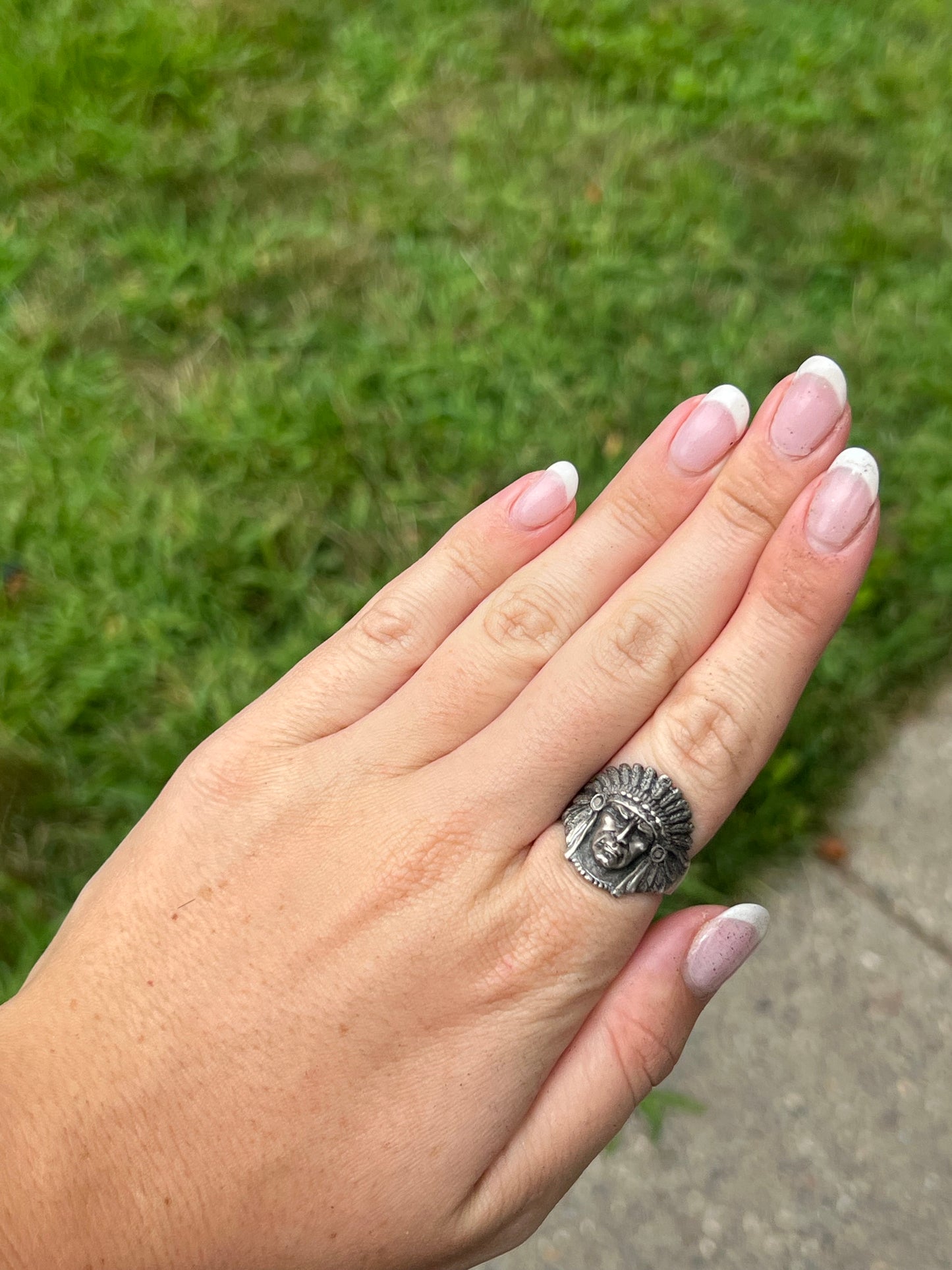 Sterling Silver Indian Chief Ring