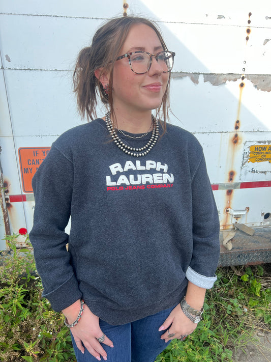 RL Jeans Co Gray Crew Neck