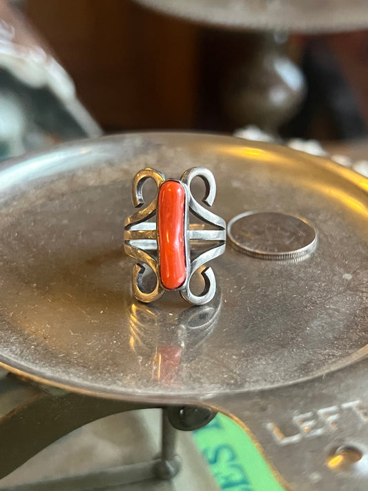 Coral Stone with Intricate Band