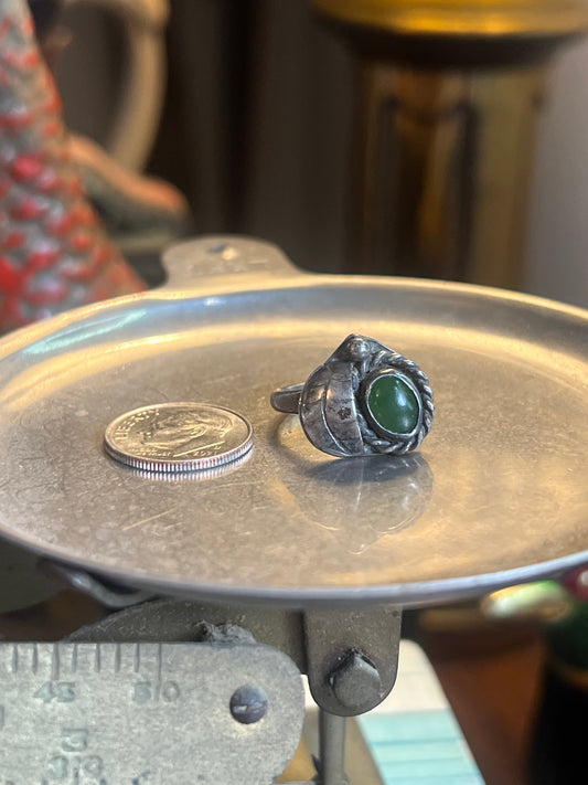 Emerald Stone & Feather Design