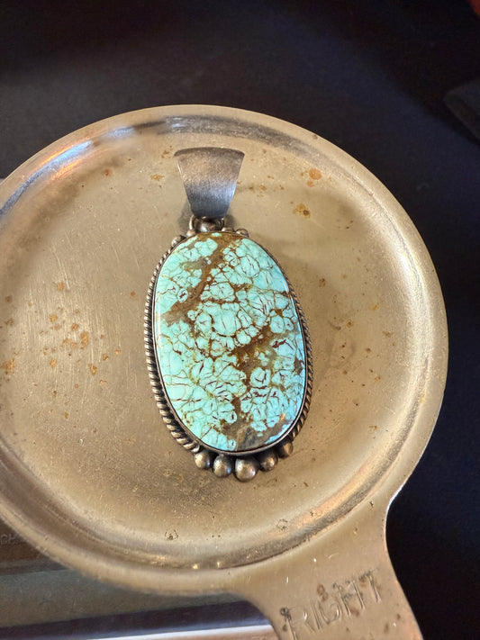 Alfred Martinez Kingman Turquoise Sterling Silver Pendant